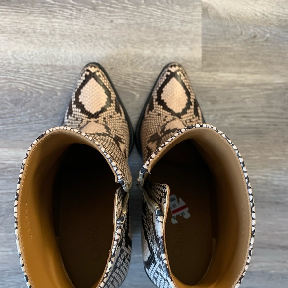 NWOT Chloe rylee python booties authentic - Picture 5 of 8